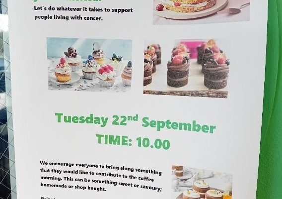 Poster inviting colleagues to a Macmillan Coffee Morning